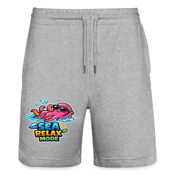 Sea Relax Mode - Short de jogging bio TRAINER Stanley/Stella unisexe - gris chiné - Devant - Nik (191cm) & Marisol (170cm)