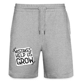 Mistakes Help Us Grow Lustig Motivational Wachstum - Stanley/Stella Unisex Bio Joggingshorts Trainer  - Grau meliert - Vorne - Nik (191cm) & Marisol (170cm)