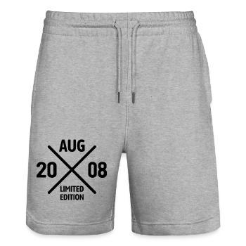 Limited Edition August 2008 Birthday Gift - Stanley/Stella Trainer Unisex Organic Jogging Shorts - heather grey - Front - Nik (191cm) & Marisol (170cm)