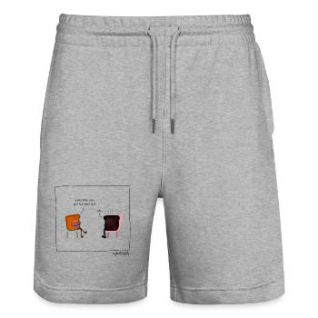 Toast au médecin - Short de jogging bio TRAINER Stanley/Stella unisexe - gris chiné - Devant - Nik (191cm) & Marisol (170cm)
