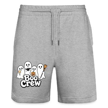 Boo Crew Halloween Geister - Stanley/Stella Unisex Bio Joggingshorts Trainer  - Grau meliert - Vorne - Nik (191cm) & Marisol (170cm)