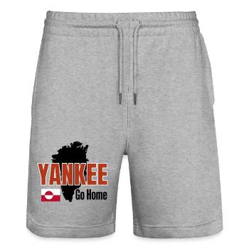 Grönland: Yankee Go Home - Stanley/Stella Unisex Bio Joggingshorts Trainer  - Grau meliert - Vorne - Nik (191cm) & Marisol (170cm)