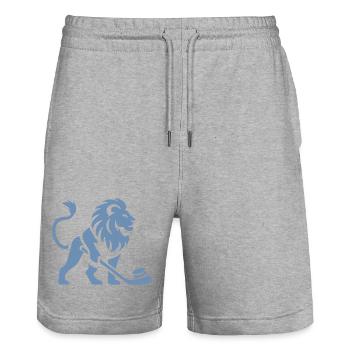 Löwe Eishockey Silhouette - Short de jogging bio TRAINER Stanley/Stella unisexe - gris chiné - Devant - Nik (191cm) & Marisol (170cm)