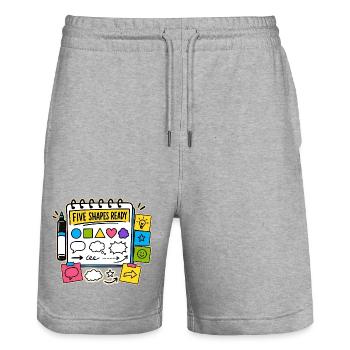 CINQ FORMES PRÊTES - Short de jogging bio TRAINER Stanley/Stella unisexe - gris chiné - Devant - Nik (191cm) & Marisol (170cm)