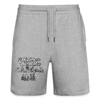 The History of the Bicycle – Vintage Cyclists - Stanley/Stella Trainer Unisex Organic Jogging Shorts - heather grey - Front - Nik (191cm) & Marisol (170cm)