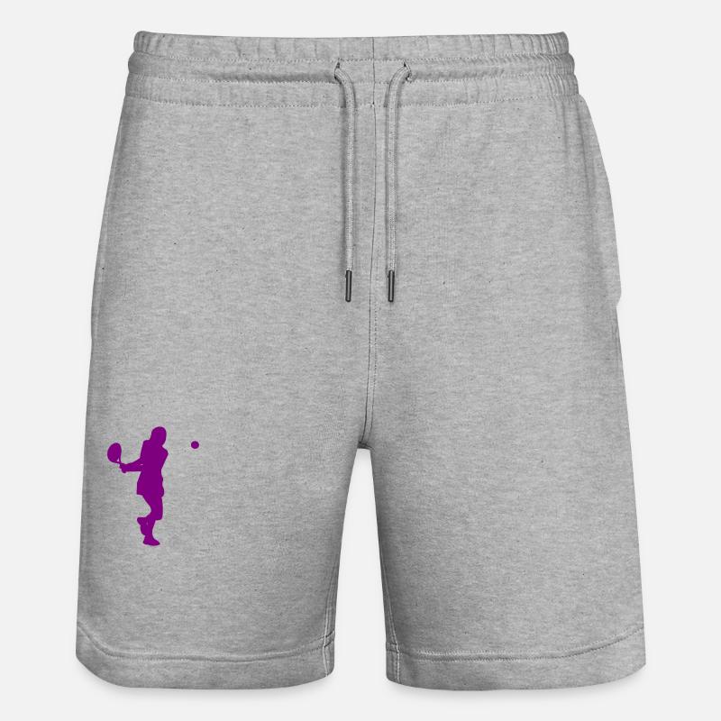 Padel Player Silouhette - Short de jogging bio TRAINER Stanley/Stella unisexe - gris chiné