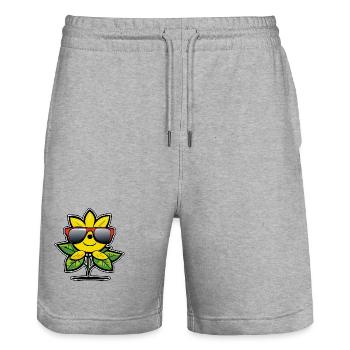 Dessin animé Citron - Short de jogging bio TRAINER Stanley/Stella unisexe - gris chiné - Devant - Nik (191cm) & Marisol (170cm)
