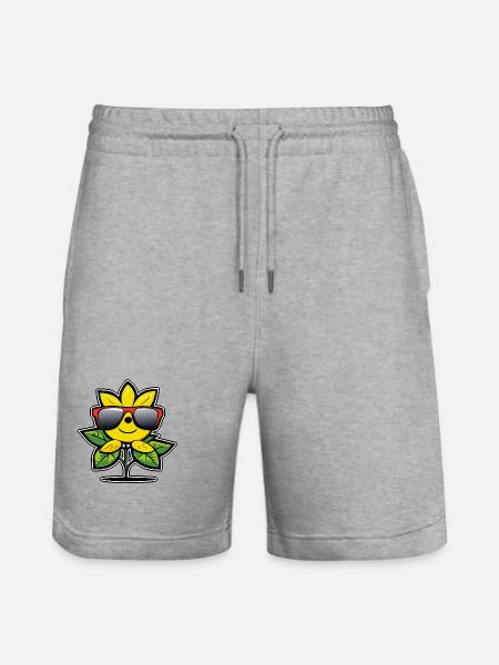 Cartoon Lemon - Stanley/Stella Trainer Unisex Organic Jogging Shorts - heather grey