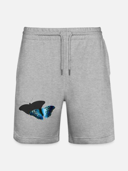 Blue Butterfly - Stanley/Stella Trainer Unisex Organic Jogging Shorts - heather grey