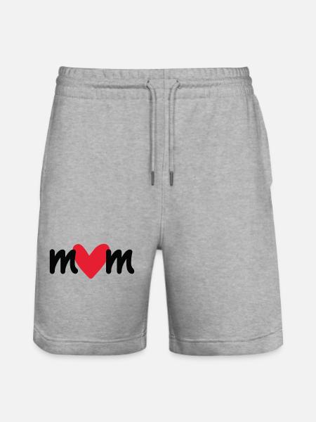 Mum heart - Stanley/Stella Trainer Unisex Organic Jogging Shorts - heather grey