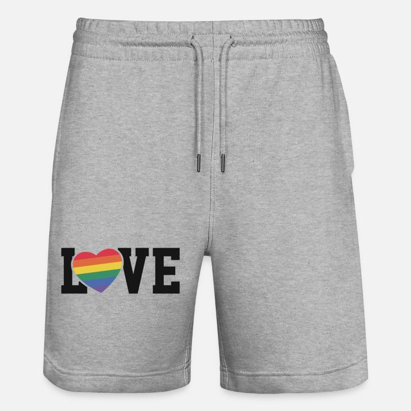 Amour Cœur Arc-en-ciel - Short de jogging bio TRAINER Stanley/Stella unisexe - gris chiné