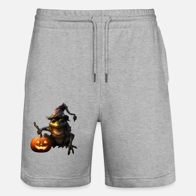 Crapaud sorcier d’Halloween - Short de jogging bio TRAINER Stanley/Stella unisexe - gris chiné