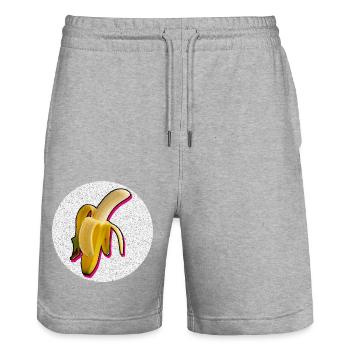 Banane sexy - Short de jogging bio TRAINER Stanley/Stella unisexe - gris chiné - Devant - Nik (191cm) & Marisol (170cm)