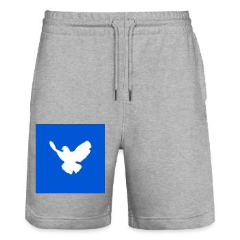Dove of peace - Stanley/Stella Trainer Unisex Organic Jogging Shorts - heather grey - Front - Nik (191cm) & Marisol (170cm)