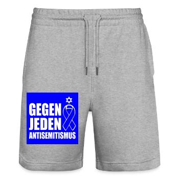 Gegen jeden antisemitismus - Stanley/Stella Unisex Bio Joggingshorts Trainer  - Grau meliert - Vorne - Nik (191cm) & Marisol (170cm)