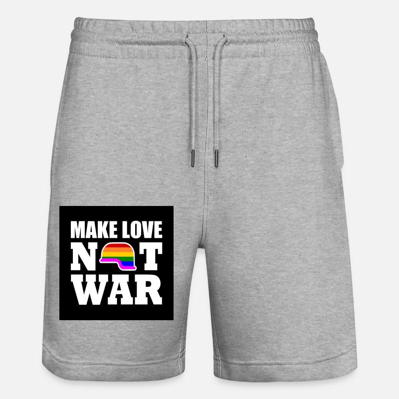 Make love not war - Stanley/Stella Unisex Bio Joggingshorts Trainer  - Grau meliert
