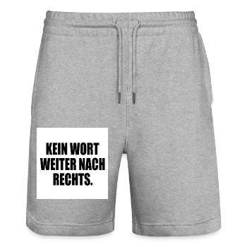 kein wort weiter nach rechts - Stanley/Stella Unisex Bio Joggingshorts Trainer  - Grau meliert - Vorne - Nik (191cm) & Marisol (170cm)
