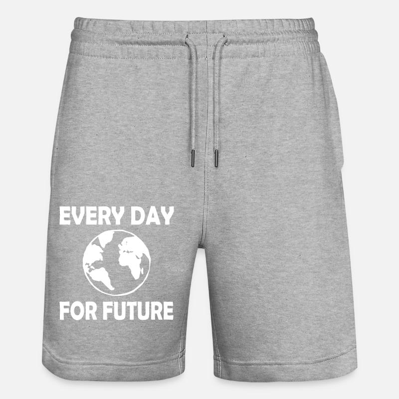 Every day for future - Stanley/Stella Unisex Bio Joggingshorts Trainer  - Grau meliert
