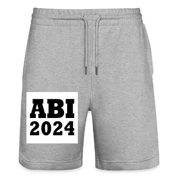 Abi 2024 - Stanley/Stella Unisex Bio Joggingshorts Trainer  - Grau meliert - Vorne - Nik (191cm) & Marisol (170cm)