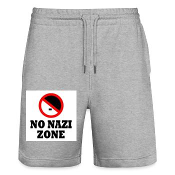 Against the right - no nazis zone - Stanley/Stella Trainer Unisex Organic Jogging Shorts - heather grey - Front - Nik (191cm) & Marisol (170cm)