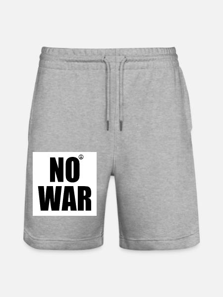 No war - Stanley/Stella Trainer Unisex Organic Jogging Shorts - heather grey