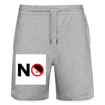 To the right - Stanley/Stella Trainer Unisex Organic Jogging Shorts - heather grey - Front - Nik (191cm) & Marisol (170cm)