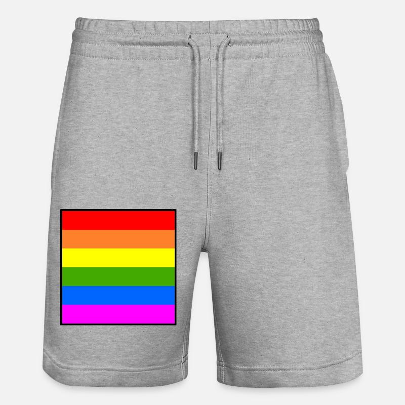 Drapeau arc-en-ciel Drapeau LGBT arc-en-ciel - Short de jogging bio TRAINER Stanley/Stella unisexe - gris chiné