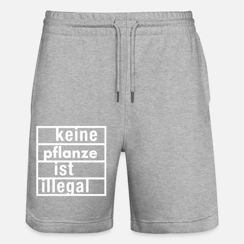 keine pflanze ist illegal - Stanley/Stella Unisex Bio Joggingshorts Trainer  - Grau meliert
