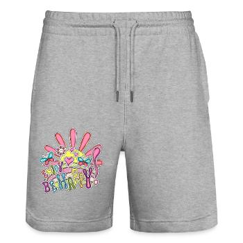 Seien Sie glücklich und profitabel - Stanley/Stella Unisex Bio Joggingshorts Trainer  - Grau meliert - Vorne - Nik (191cm) & Marisol (170cm)
