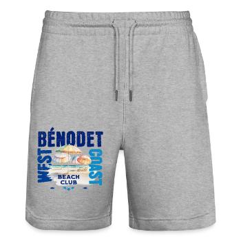 Bénodet Beach Club - Stanley/Stella Unisex Bio Joggingshorts Trainer  - Grau meliert - Vorne - Nik (191cm) & Marisol (170cm)