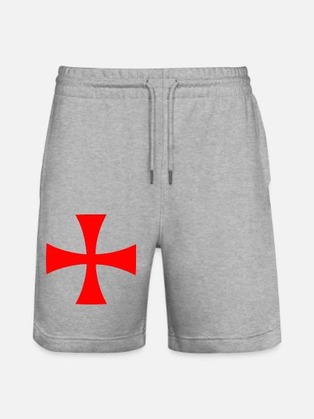 Jerusalem Cross Jerusalem Cross - Stanley/Stella Trainer Unisex Organic Jogging Shorts - heather grey