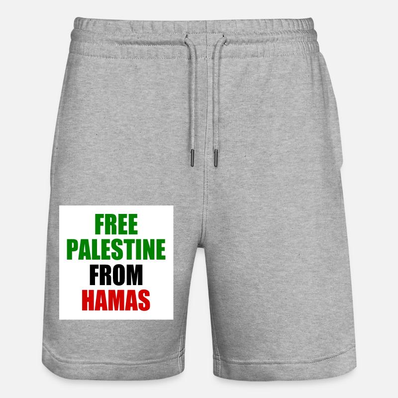 Free palestine - Short de jogging bio TRAINER Stanley/Stella unisexe - gris chiné