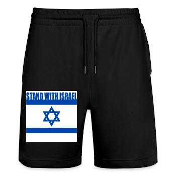 Stand with israel - Stanley/Stella Trainer Unisex Organic Jogging Shorts - black - Front - Nik (191cm) & Marisol (170cm)