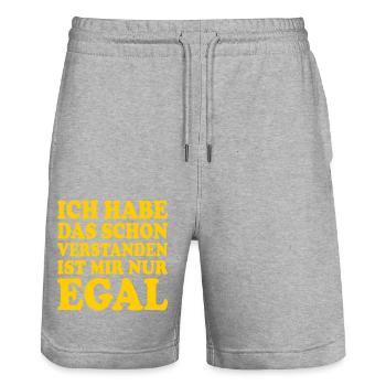 I've already understood that, I just don't care - Stanley/Stella Trainer Unisex Organic Jogging Shorts - heather grey - Front - Nik (191cm) & Marisol (170cm)
