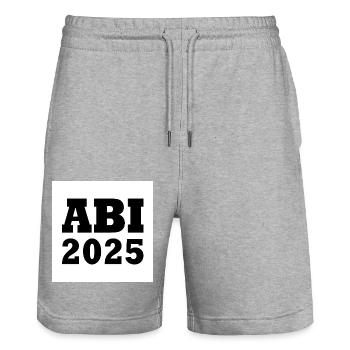 Abi 2025 - Stanley/Stella Unisex Bio Joggingshorts Trainer  - Grau meliert - Vorne - Nik (191cm) & Marisol (170cm)