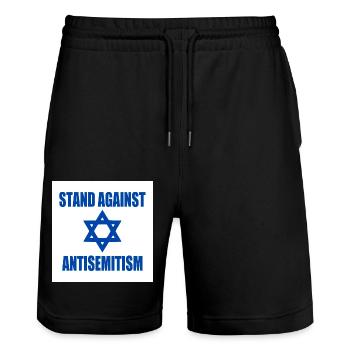stand against antisemitism - Stanley/Stella Trainer Unisex Organic Jogging Shorts - black - Front - Nik (191cm) & Marisol (170cm)