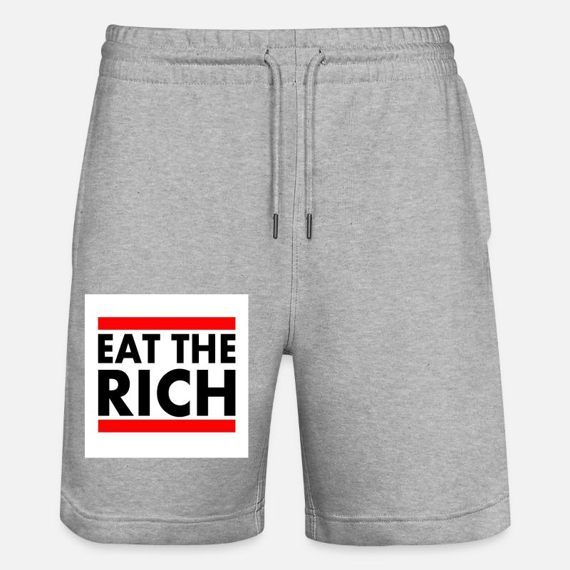 Eat the rich - Stanley/Stella Unisex Bio Joggingshorts Trainer  - Grau meliert