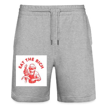Eat the rich - Karl Marx Eat Döner Kebab Rich - Stanley/Stella Unisex Bio Joggingshorts Trainer  - Grau meliert - Vorne - Nik (191cm) & Marisol (170cm)