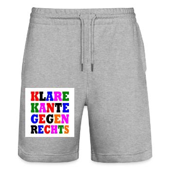 klare kante gegen rechts - Stanley/Stella Unisex Bio Joggingshorts Trainer  - Grau meliert - Vorne - Nik (191cm) & Marisol (170cm)