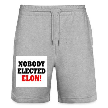 nobody elected elon - Stanley/Stella Unisex Bio Joggingshorts Trainer  - Grau meliert - Vorne - Nik (191cm) & Marisol (170cm)