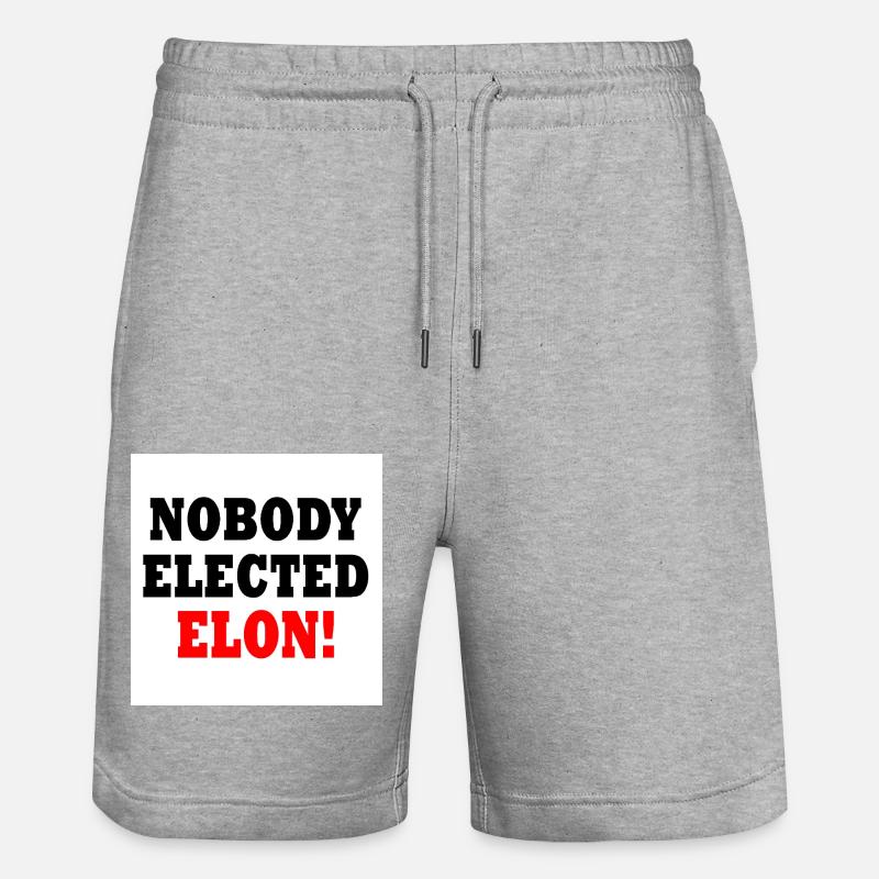 nobody elected elon - Stanley/Stella Unisex Bio Joggingshorts Trainer - Grau meliert
