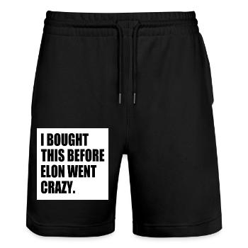 i bought this before elon went crazy - Stanley/Stella Unisex Bio Joggingshorts Trainer  - Schwarz - Vorne - Nik (191cm) & Marisol (170cm)