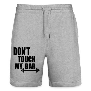 dont touch my bar - Stanley/Stella Trainer Unisex Organic Jogging Shorts - heather grey - Front - Nik (191cm) & Marisol (170cm)