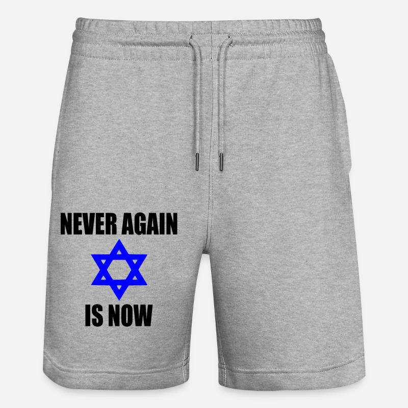 Never again is now - Stanley/Stella Unisex Bio Joggingshorts Trainer  - Grau meliert