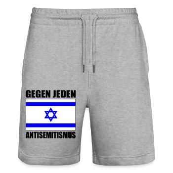 Gegen jeden antisemitismus - Stanley/Stella Unisex Bio Joggingshorts Trainer  - Grau meliert - Vorne - Nik (191cm) & Marisol (170cm)