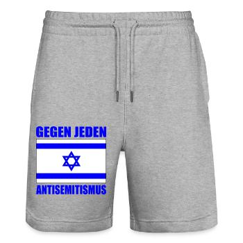 Gegen jeden antisemitismus - Stanley/Stella Unisex Bio Joggingshorts Trainer  - Grau meliert - Vorne - Nik (191cm) & Marisol (170cm)