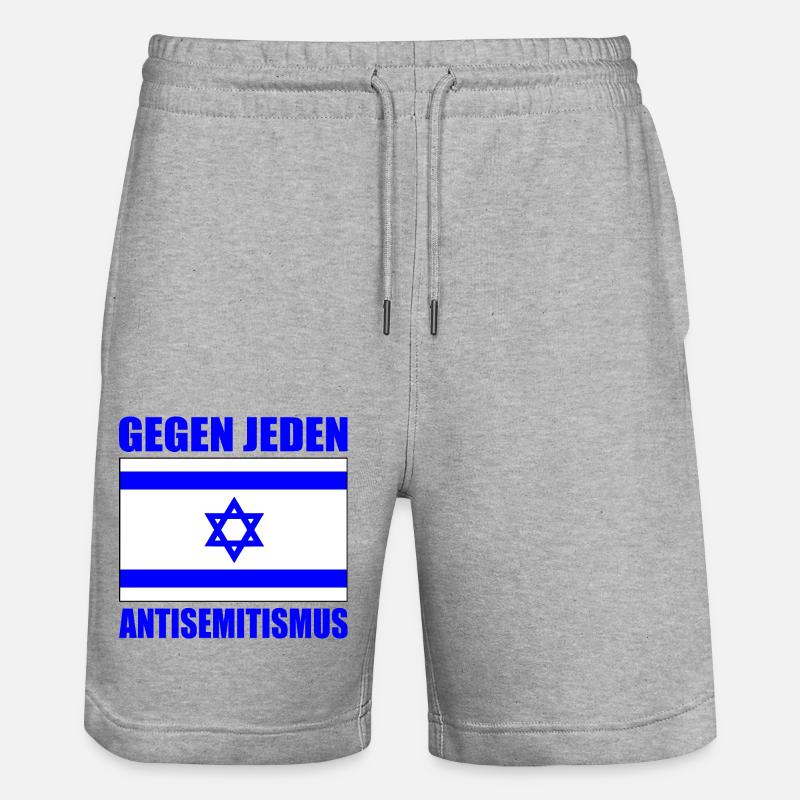 Gegen jeden antisemitismus - Stanley/Stella Unisex Bio Joggingshorts Trainer  - Grau meliert