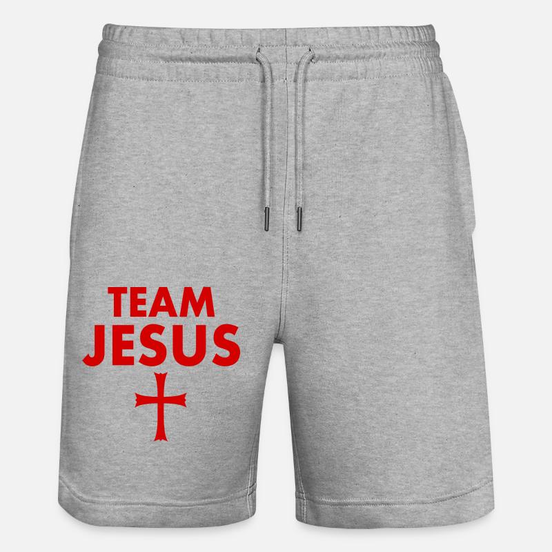 Croix de Jésus de l’équipe - Short de jogging bio TRAINER Stanley/Stella unisexe - gris chiné