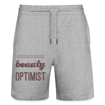 JGA Geschenkidee - Stanley/Stella Unisex Bio Joggingshorts Trainer  - Grau meliert - Vorne - Nik (191cm) & Marisol (170cm)