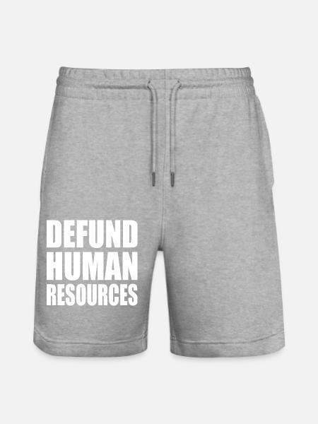 defund human resources - Stanley/Stella Trainer Unisex Organic Jogging Shorts - heather grey